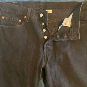Men’s black Levi button fly 501 jeans never worn
